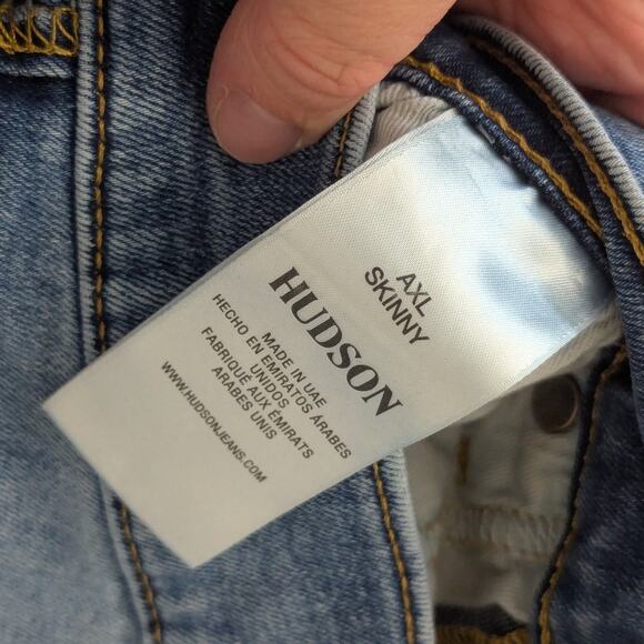 Hudson Axl Skinny Jeans Mar Vista Light Wash Extra Slim Mens 34 Denim Pants Blue - Picture 4 of 6